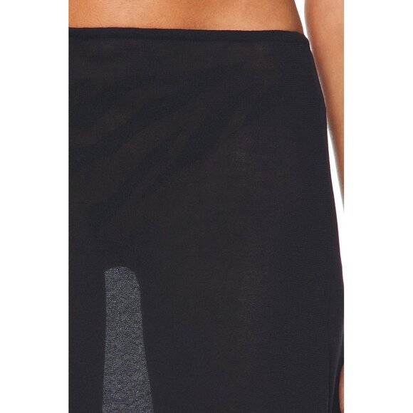 Ziah Sheer Knit Skirt in Black Midi - Picture 6 of 6